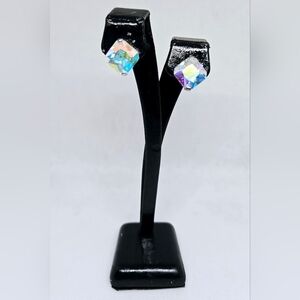 Iridescent Crystal Stud Earrings